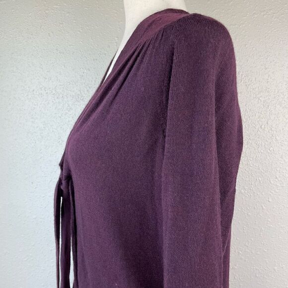 Sarah Spencer Purple Merino Wool Cardigan Sweater Size M EUC - Picture 4 of 7